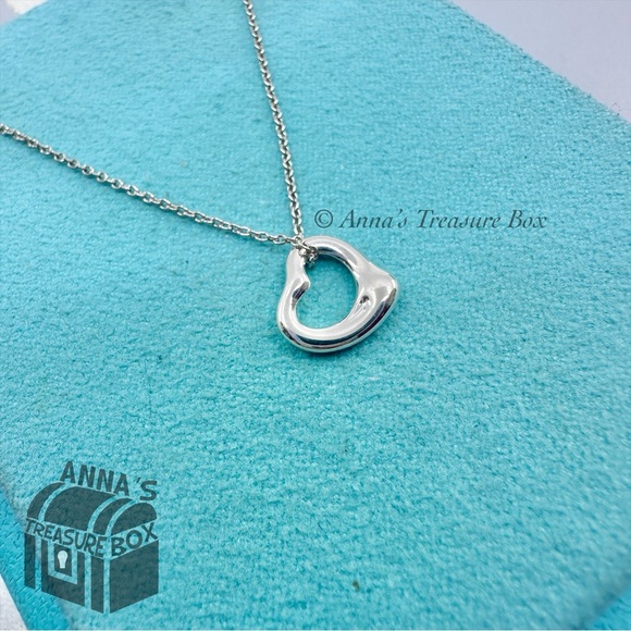 Tiffany & Co. 925 Silver Elsa Peretti 11mm Open Heart...